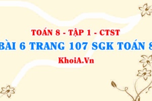Bài 6 trang 108 SGK Toán 8 Tập 1 Chân trời sáng tạo